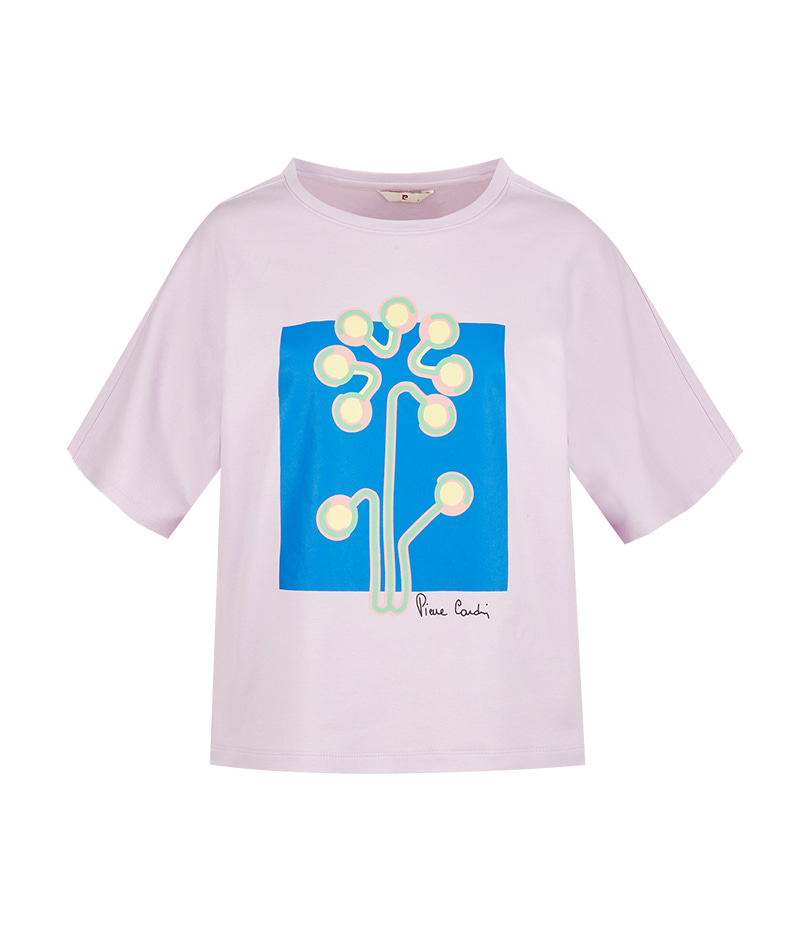 [피에르가르뎅] 플라워 나염 라운드 티셔츠 LOTS2408 - 던필드몰_DawnFieldMall