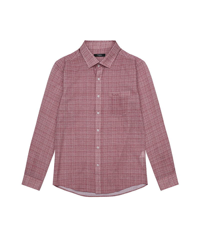[피에르가르뎅] 핑크 잔체크 프린트 캐주얼 셔츠 PLWS1607